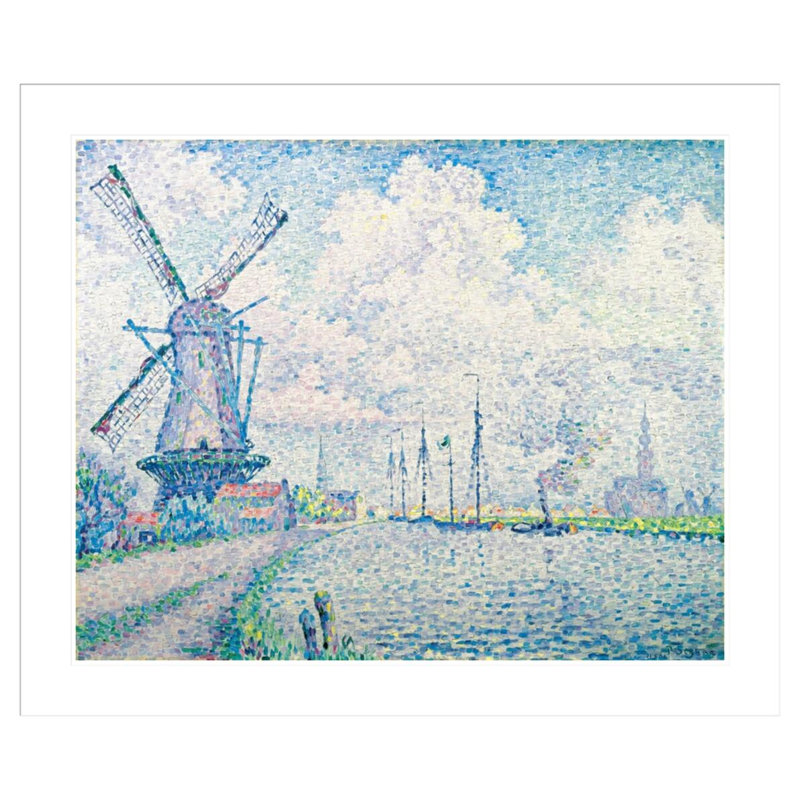 «Canal of Overschie» par Paul Signac - Reproduction giclée encadrée, H 33,5 po x l 39,85 po