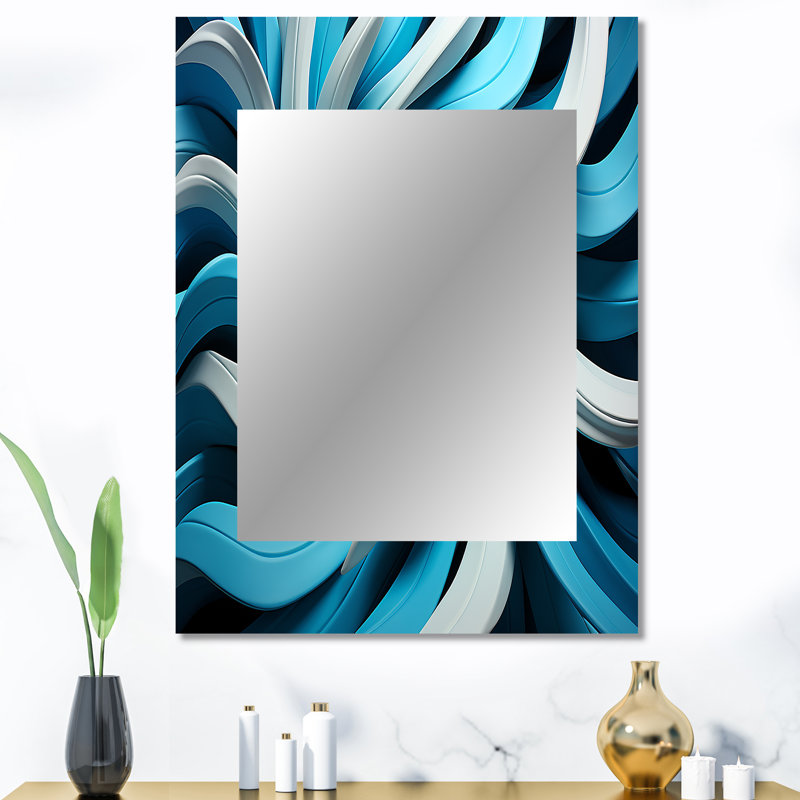Miroir mural Op Art Blue Focus VII - Op Art, 40 po x 30 po