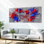 Tableau abstrait à motifs d'éclaboussures rouges, bleues et grises (paquet de 3)-909274743