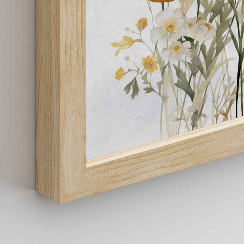 «Black and White Sunflowers Floral Botanical», impression sur papier 4 pièces, Naturel, H 14 po x l 11 po