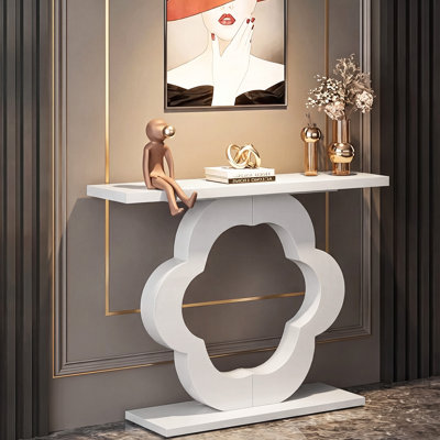 39.4-Inch White Modern Console Entryway Table