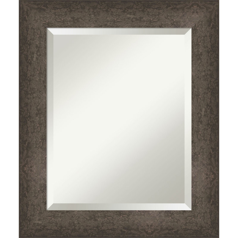 Bree Solid Wood Rectangle Wall Mirror, 29.5" x 23.5", Bronze