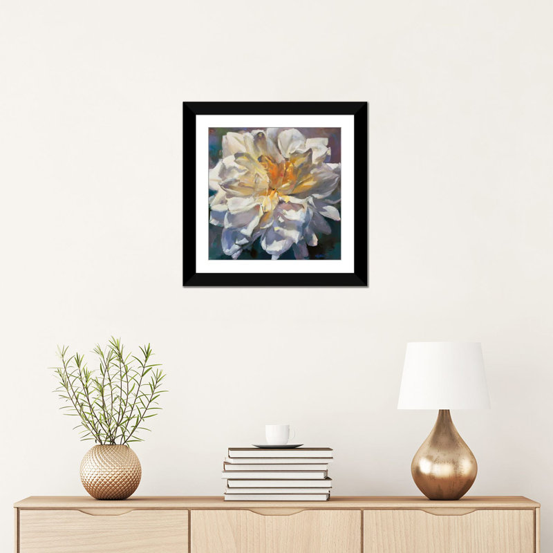 «Flower II», reproduction sur toile, H 26 po x l 26 po x P 1,5 po, Pas de tapis, Papier d'art encadré noir