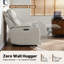 Fauteuil inclinable électrique en cuir véritable à paroi zéro avec appui-tête réglable, ports de charge USB et Type-C-131256408