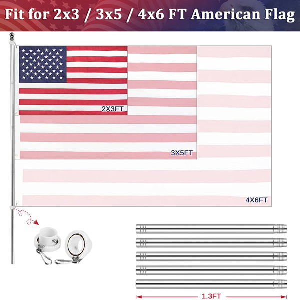  3x5 ft Fish Stripes American Flag: 100% Polyester