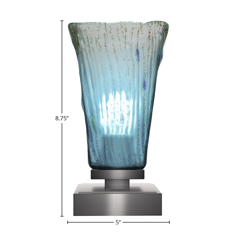 Lannah Accent Lamp With 5" Glass, Graphite, Blue