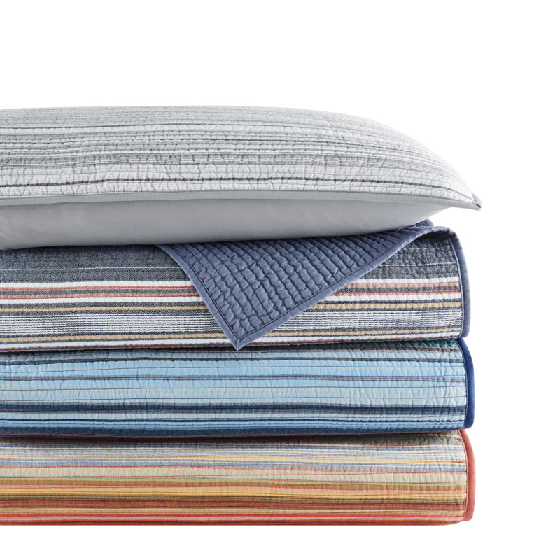 Hudson Stripe Yarn Dye Quilt Set, King Quilt + 2 King Shams