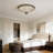 15.7" 3 Light Dimmable Black Vintage Polygon Semi-Flush Mount Ceiling Light,