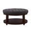 Grande tablette ronde en bois, gris foncé, cadre solide, assise de 18 pouces, 32,5 pouces, capacité de 300 livres, utilisation intérieure / extérieure, assemblage simple, rapide et rapide en 5 minutes avec revêtement en pieds gris-131145136