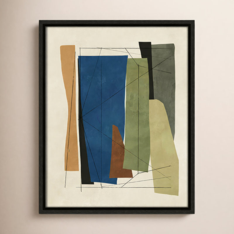 Beckton Sync I - reproduction de cadre flottant sur toile, H 15,5 po x l 12,5 po x P 2 po, Cadre espresso