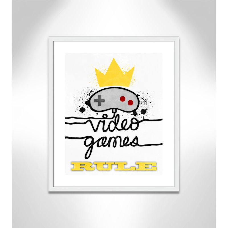 Impression de papier règle de jeux vidéo, H 25,5 po x l 21,5 po x P 1,19 po, Encadré de boîte blanc