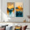 «Orange Twilight Calm Meadow I», ensemble d'art mural 2 pièces Meadow
