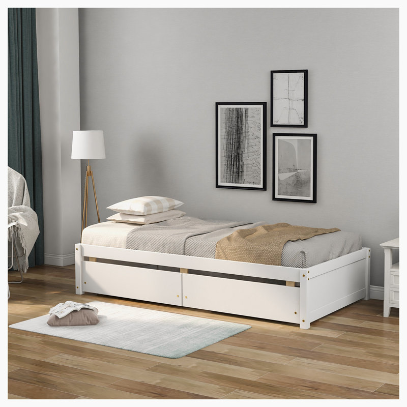 Cadre de lit 15,6 po Casimere, Blanc
