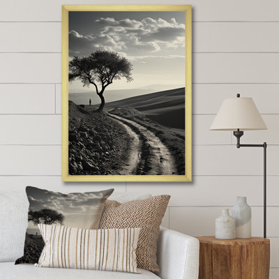 Minimalisme, arbre monochrome, paysage, arbres, art mural sur toile