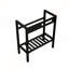 Lavabo console en céramique d'inspiration rétro avec planche à laver intégrée et pieds noirs élégants, idéal pour les petites salles de bain et l'entretien facile