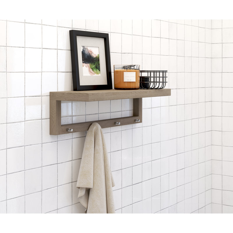 Moa Teak Floating Shelf, 8" H x 30" W x 9" D