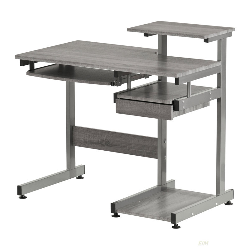 Techni Mobili Complete Computer Workstation Desk, Gray