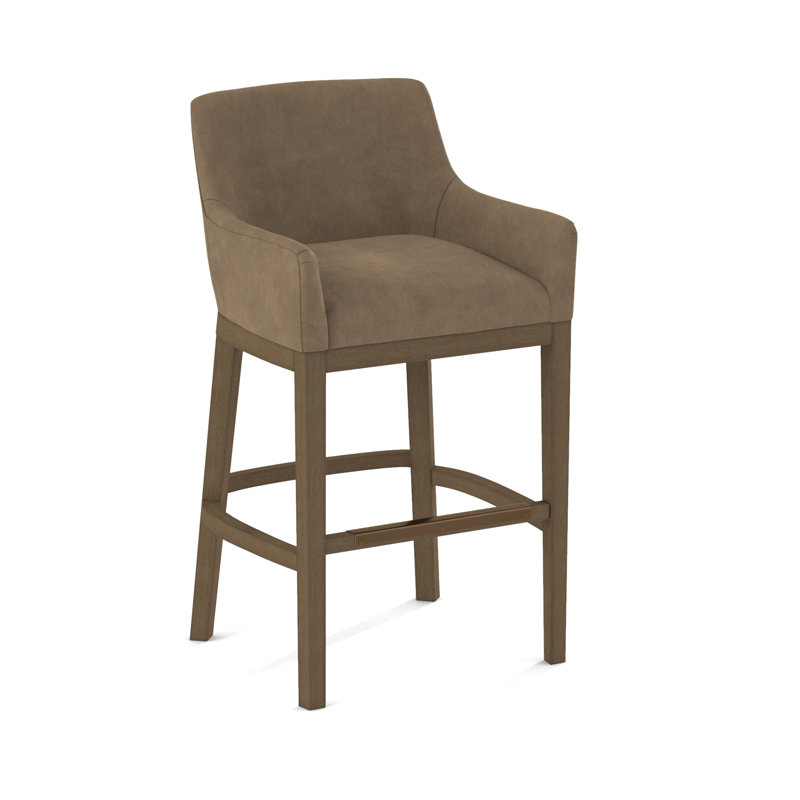 Upholstered Stool, Weathered Gray, Applause Bray