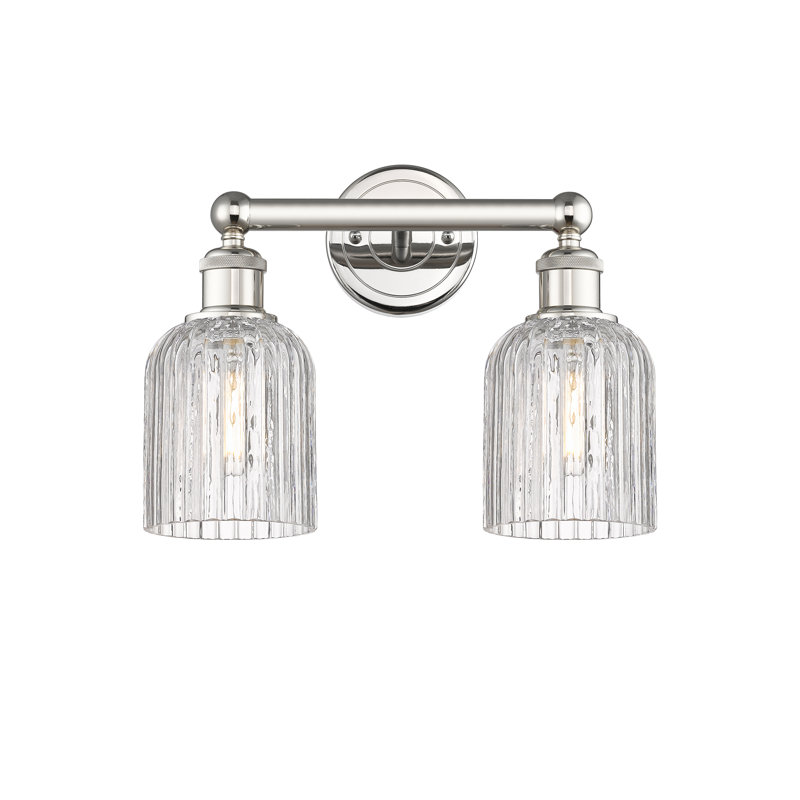 Edison Addeline 2 Light 14" Bath Vanity Light Shade, Polished Nickel, Clear