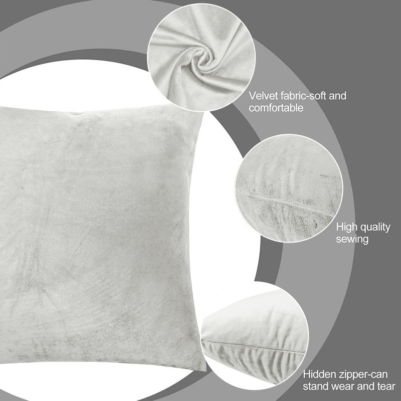 Velvet Scatter Cushion Cover, Off-White