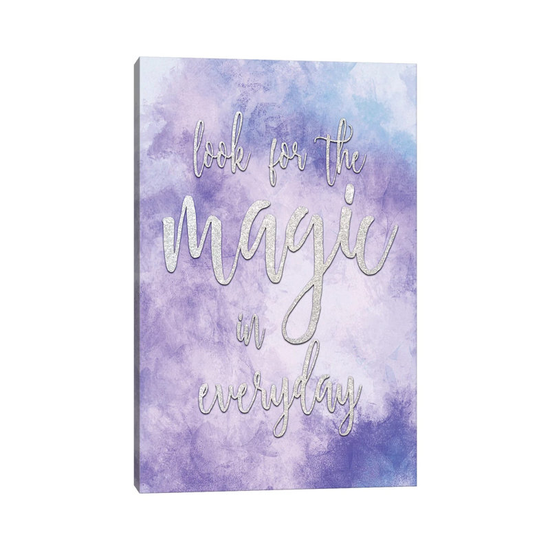 «Look For The Magic» par Kimberly Allen, art textuel sur toile tendue, H 18 po x l 12 po x 1,5 po