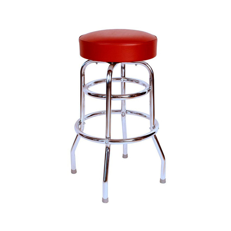 Retro Home Double Ring Swivel 30" Bar Stool, Wine