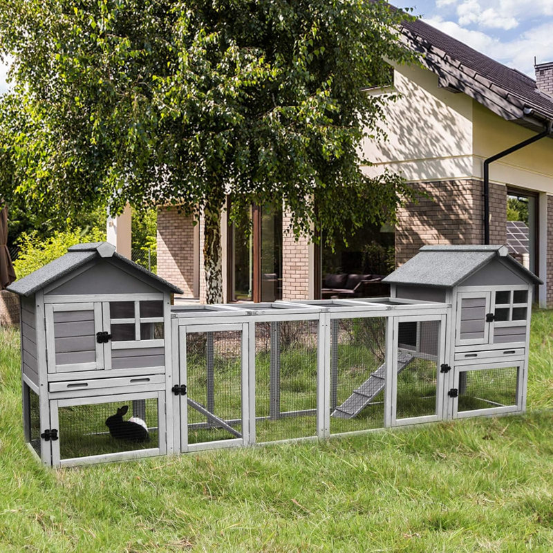 Cage à poulailler extensible 51,6 po, Gris / Blanc