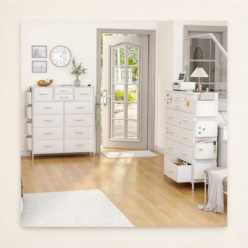 98.6 cm W Chest of 12 Drawers, White