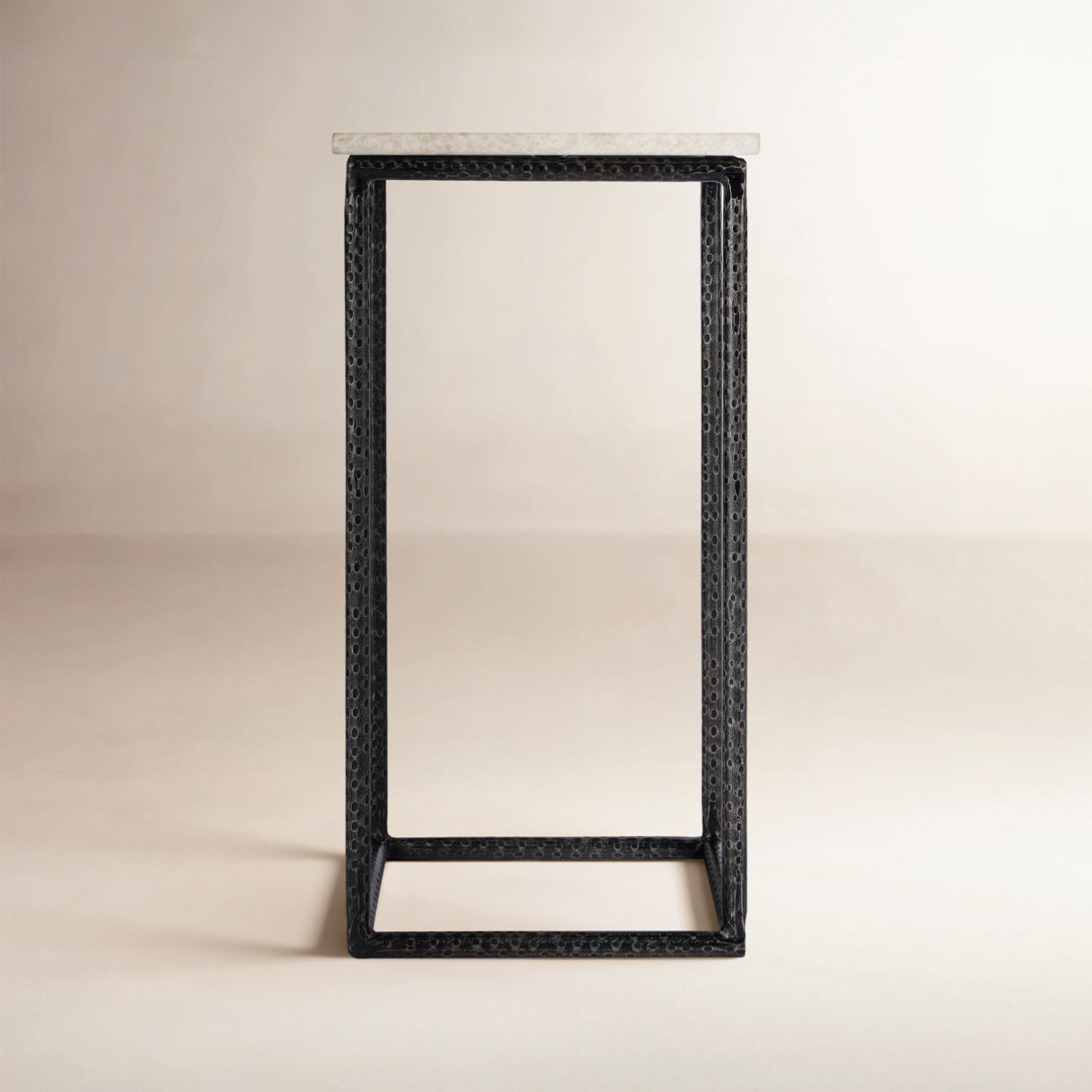 Maikel 21.5'' Tall Genuine Marble Frame End Table Birch Lane™