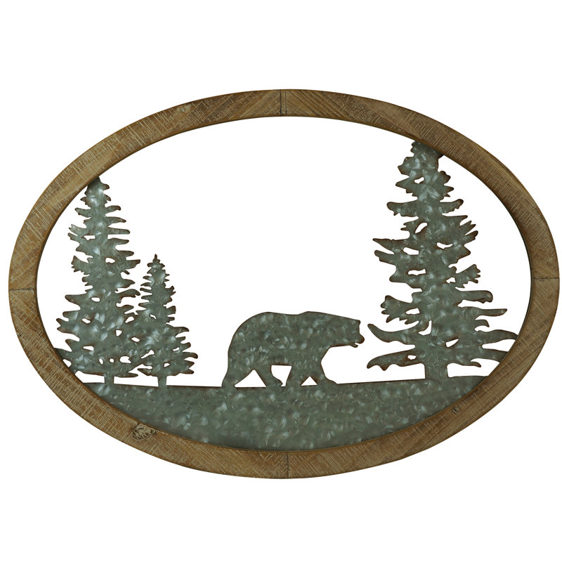 Décoration murale ours dans le bois