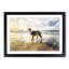 Border Collie Dog at the Beach in Abstract - Framed Print-55678991-55678996
