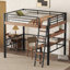 Lit mezzanine en métal avec bureau intégré