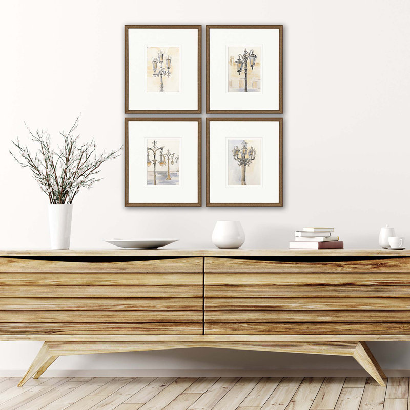 «Ricci Light Posts» par Jardine - Ensemble de 4 reproductions de cadres photo sur papier