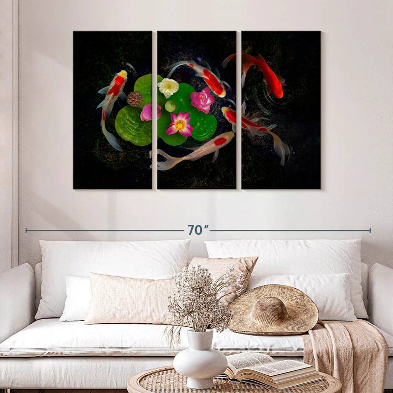 Floral Koi, 32" H x 50" W