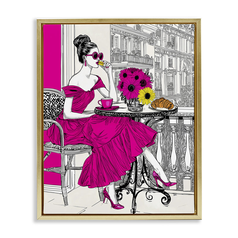 Cadre flottant glamour sur un balcon, design par Jess Stempel, H 31 po x l 25 po, Cadre flottant métallique doré