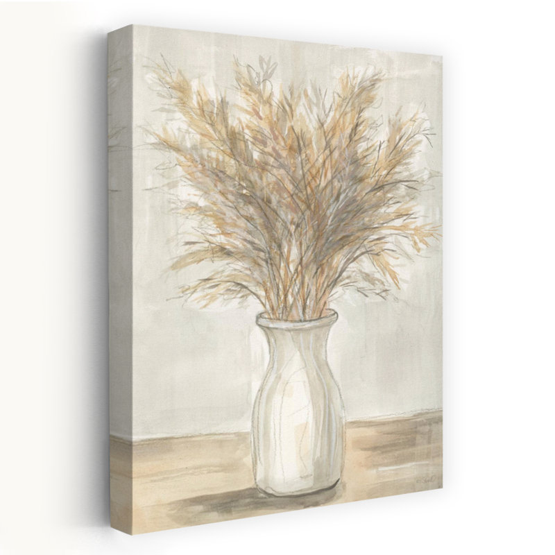 Pampas Grass 1, art contemporain abstrait rustique, H 36 po x l 24 po