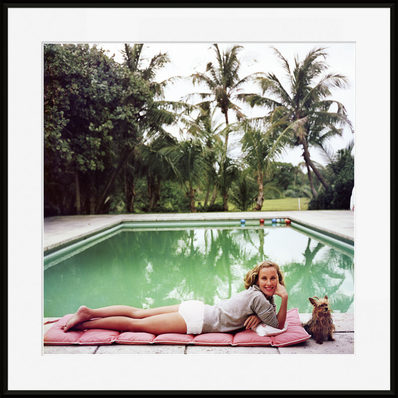 Having A Topping Time Print by Slim Aarons, Black, 25"H x 25"W x 1.75"D
