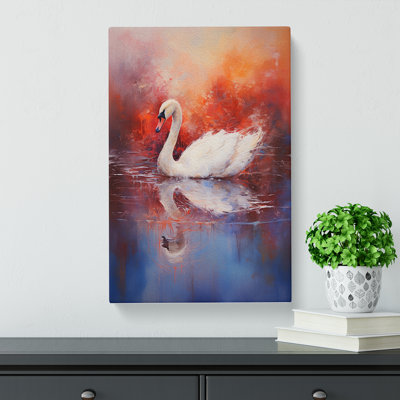 Swan Gestural - Wrapped Canvas