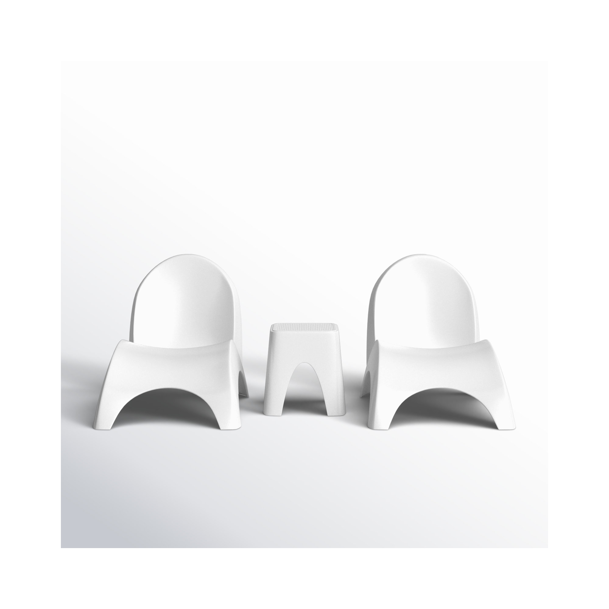 Frederick Angel Trumpet 3 Piece Seating Group, White