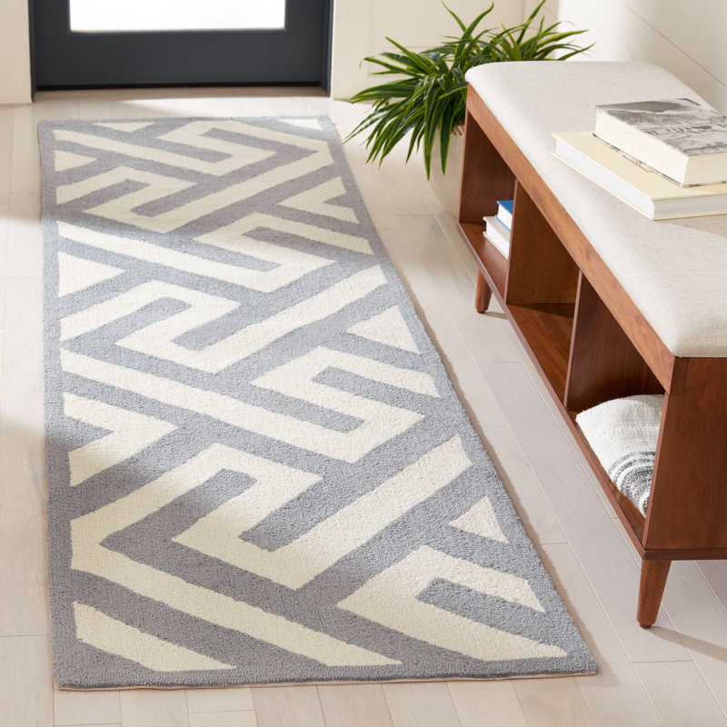 Daniella Hand Hooked Performance Geometric Rug, Runner 2'3" x 8'