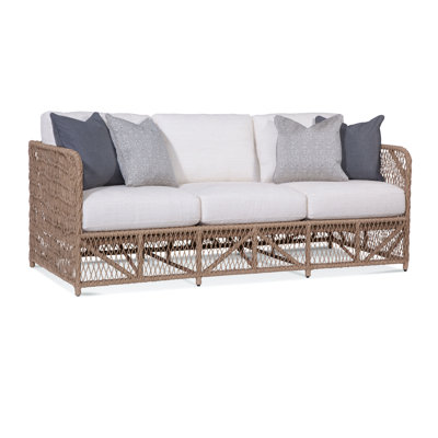 Canapé d'extérieur en osier avec coussin Chelsea