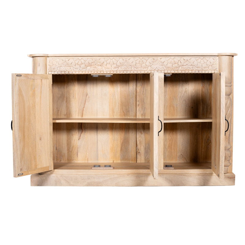 60'' Solid Wood Sideboard, Light Brown