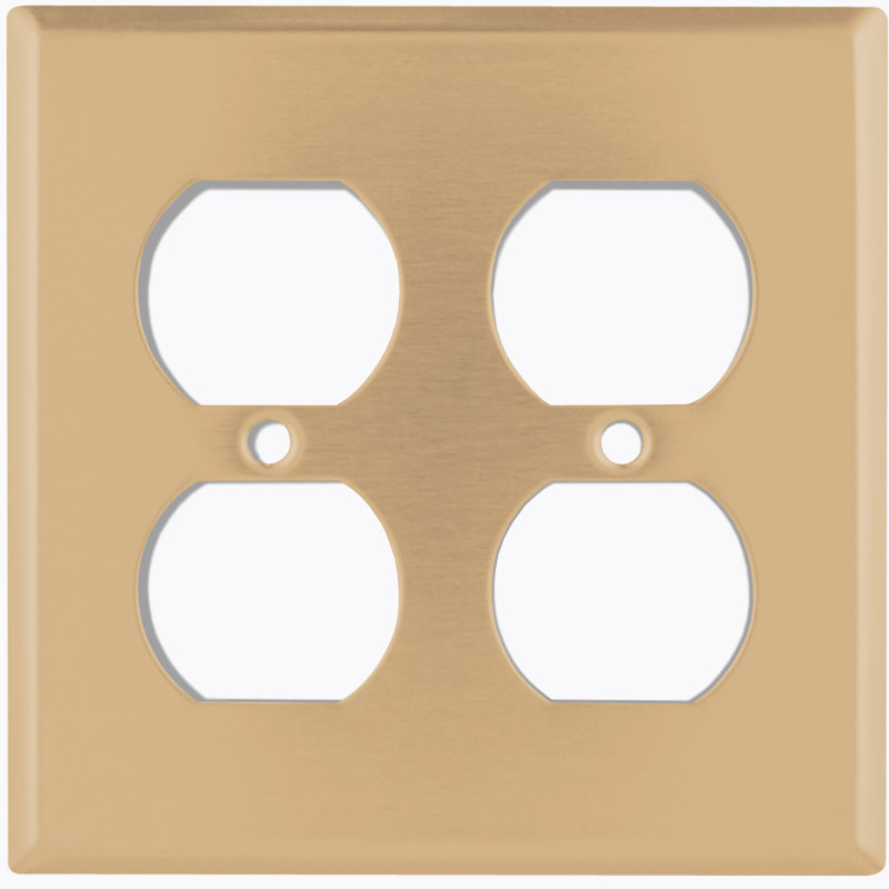 Plain Sand Brown 2 - Gang Duplex Outlet Standard Wall Plate, Sand Brown