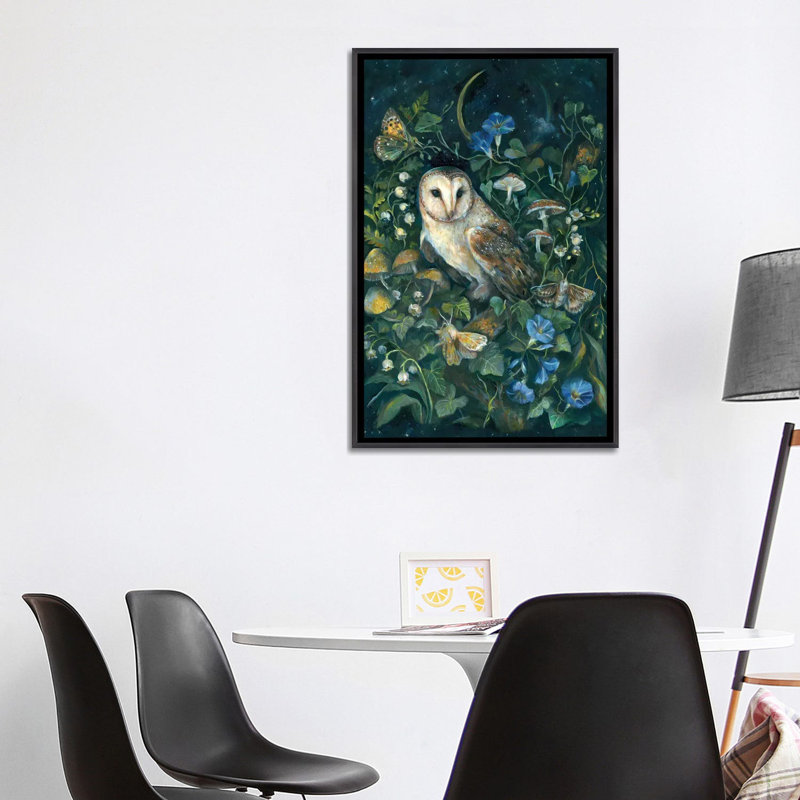 Barn Owl - reproduction d'art murale - toile encadrée, H 40 po x l 26 po, Reproduction encadrée sans passe-partout