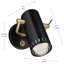 Applique murale réglable 1 lumière noire de 7,25 po avec accents bronze champagne Ruehl-126562270