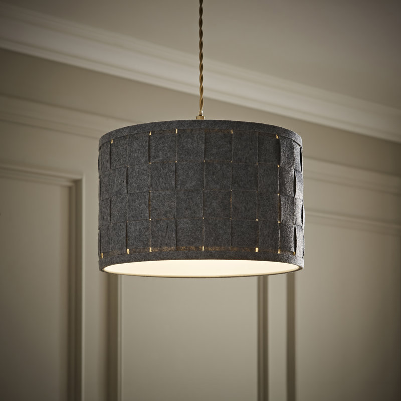 Monza 20cm H Linen Drum Pendant Shade in Grey