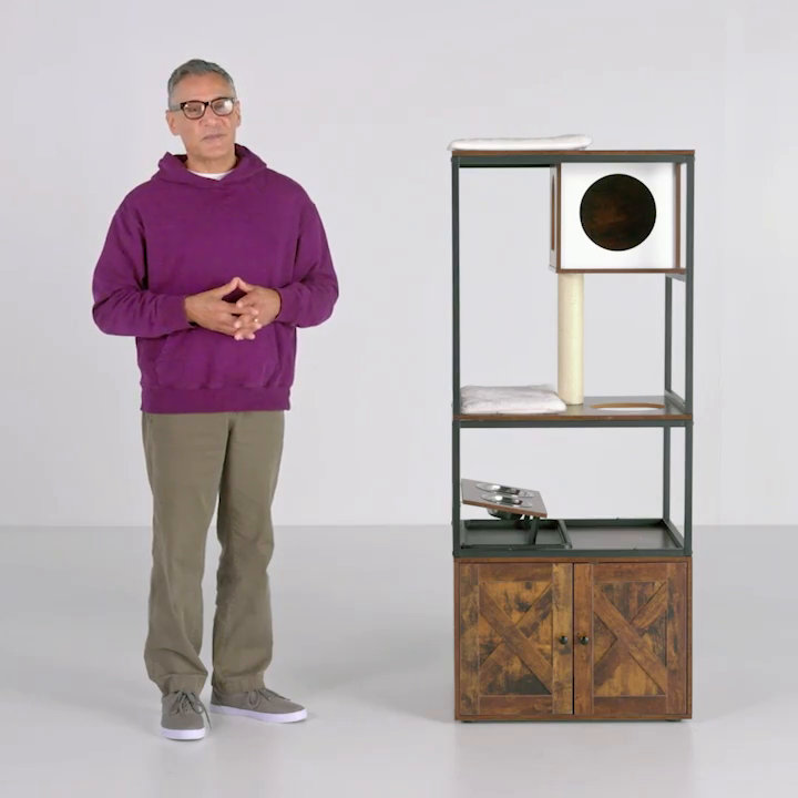 Archie & Oscar Kimmel 58" Cat Condo with Litter Box Enclosure and Elevated  Bowls & Reviews | Wayfair
