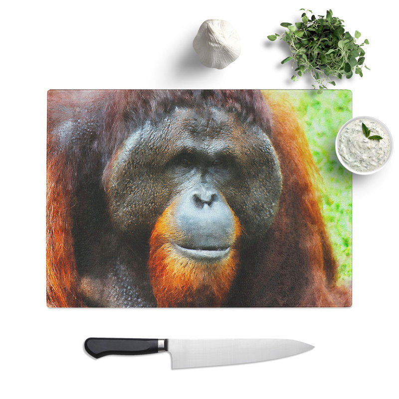 Orangutan Monkey Vol.1 Painting Chopping Board, 0.4cm H x 20cm W x 28.5cm L