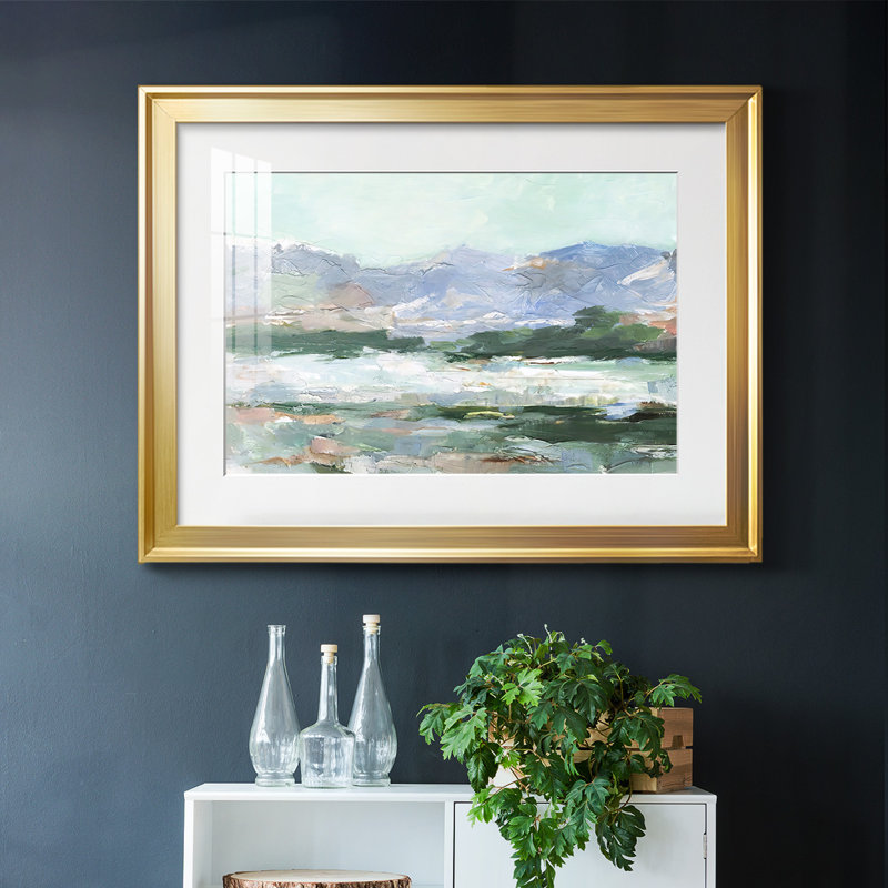 «Pastel Mountain View II», reproduction d'art sur papier, Or, H 19 po x l 27 po x P 1,5 po