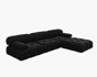 104" Wide Velvet Reversible Modular Sofa & Chaise with Ottoman